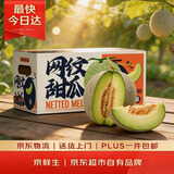 京鲜生 冰淇淋网纹蜜瓜 2粒装 净重4-5斤 单果2斤起 生鲜水果礼盒
