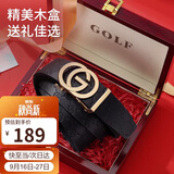 高尔夫（GOLF）男士皮带双面头层牛皮腰带男自动扣高档礼盒装中青年裤带