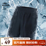 鸿星尔克短袖男夏季新款冰感速干衣跑步健身休闲百搭t恤体考运动上衣T恤男 【透气运动短裤男】正黑. XL