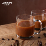 乐美雅（Luminarc）水杯玻璃杯咖啡杯茶杯泡茶杯子牛奶杯果汁饮料杯钢化把杯380ml*2