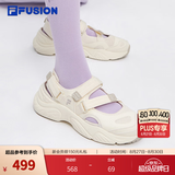 斐乐（FILA）FUSION斐乐玛丽珍凉鞋女鞋凉拖魔术贴海螺沙滩鞋 古白色/燕麦色-AO 38