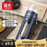 富光玻璃杯 高硼硅泡茶杯子 茶水分离杯 商务办公便携塑玻水杯男女士
