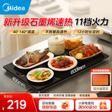 美的（Midea）暖菜板加热板热菜板保温板 冬季餐桌加热垫桌垫暖菜板2025新款多功能家用 60/80cm可选方形/折叠式 【升级石墨烯】11档调温F1 Pro