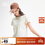鸿星尔克短袖T恤女夏季文化t女圆领短袖针织衫修身精致优选全棉女子上衣