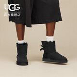 UGG冬季女士平底休闲蝴蝶结短靴毛毛雪地靴1016501BLK|黑色36