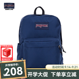 JANSPORT杰斯伯书包轻便双肩包男女旅行包简约背包电脑包学生校园 4QUT003海军蓝/藏青色-侧边袋