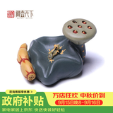 藏壶天下宜兴紫砂盖托茶宠纯手工摆件茶具配件青蛙莲子可养茶桌茶玩小摆件