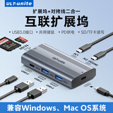 优籁特（ULT-unite）USB3.0对拷线扩展坞两台电脑共用键鼠共享数据KVM免切换USB3.0分线器读卡/PD55W扩展坞6合1