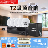 山水（SANSUI）T2 嵌入式吸顶音响音箱 5.1家庭影院音响套装  吊顶喇叭 音箱功放家用商用 家庭吸顶音响客厅环绕 T3【900W功放+8吋喇叭*5+8吋炮】