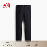 H&M男装休闲裤夏季老钱风通勤斜纹棉布通勤英伦风合身长裤1074402 海军蓝 34 175/86