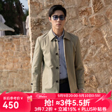 雅戈尔风衣男翻领单风衣锦纶耐穿舒适透气男士上衣外套 GYDF424995YQA卡其 XL 180/100A