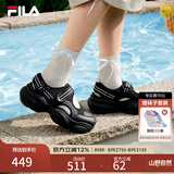 FILA斐乐贝果凉鞋|运动凉鞋女鞋26夏季新款透气厚底增高沙滩鞋 黑/标准白-BC 36.5