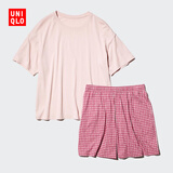 优衣库起居套装/短袖/短裤女装睡衣26春夏新款488966 10 水粉色 L