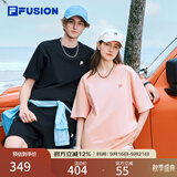 斐乐 FUSION斐乐潮牌女装情侣款针织短袖衫春夏新款凉感防晒宽松T恤 正黑色-BK M （170/92A/M）