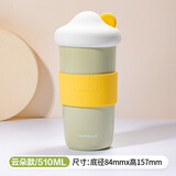 乐扣乐扣吸管陶瓷杯带盖马克杯女咖啡杯早餐办公室水杯家用大容量【清仓】 绿色【510ml】带吸管