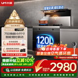 优盟（UM）集成灶一体式750mm小户型家用大吸力侧吸下排自清洁小尺寸抽油烟机燃气灶套装天然气JJZT-UJ257