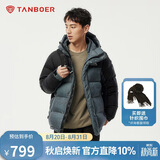 坦博尔羽绒服男短款连帽运动户外保暖外套厚530337D 山林迷踪绿 180 