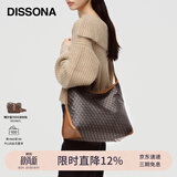DISSONA【董洁同款】迪桑娜女包幸运锦囊hobo包单肩斜挎包手提包礼物 棕色-大号（肩带可调节）