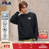 斐乐（FILA）男子套头运动卫衣秋季时尚休闲简约圆领套头衫保暖长袖上衣男装 正黑色-BK L