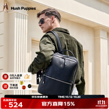暇步士（Hush Puppies）男士双肩包轻便薄款商务出差大容量真皮电脑包款时尚通勤背包 经典款HA-1411125W-5720 可装15英寸笔记本