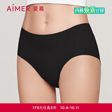 爱慕内裤女经典KiKi裤中腰三角裤轻薄净痕多色AM22100黑色