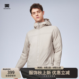 天石春秋3M新雪丽棉棉服男士外套短款连帽户外运动中间层薄夹克V160 岩石灰色 连帽款 M （170/92A)
