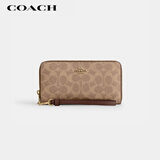 蔻驰（COACH）【品牌直供】【礼物】女士长款手拿钱包棕黄色CW778