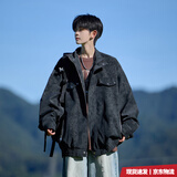 Shelley Jones美式复古pu皮衣外套男士春秋季宽松潮流高级感痞帅夹克上衣服装 黑色 【高品质】 L 体重115-130斤