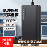 【京东物流】电动车铅酸电池充电器72V60V48V脉冲修复充满自停T型品字头电动车配件电瓶充电器 48V58AH铅酸T型品字头