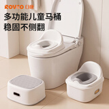 日康（rikang）儿童马桶 宝宝坐便器便盆多功能踩脚凳椅子 三合一 RK-X2020 灰色