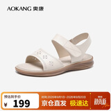 奥康（Aokang）妈妈鞋凉鞋夏季百搭舒适软底女凉鞋平底女鞋1224821025米38码