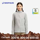 迪卡侬（DECATHLON）户外透湿抓绒女加厚摇粒绒抓绒衣保暖外套冲锋衣内胆MH100 全拉链-浅灰色 S