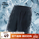 鸿星尔克短袖男夏季新款冰感速干衣跑步健身休闲百搭t恤体考运动上衣T恤男 【透气运动短裤男】正黑. XL