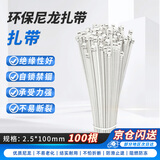 赛拓（SANTO）白色尼龙扎带 扎线带捆扎带绑线带 2.5*100mm 约100根/包 0020