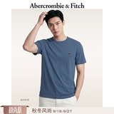 Abercrombie & Fitch经典小麋鹿图案情侣柔软纯棉短袖T恤上衣26春夏男装124-6014 蓝色 M (180/100A)