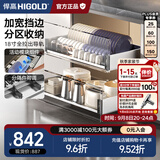 悍高（HIGOLD） 厨房橱柜拉篮碗架抽屉式碗篮加厚304不锈钢底板调味篮双层碗碟篮 720柜2层-PDL3.0系列套装