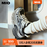 MIO【戚薇同款】米奥透气老爹鞋厚底增高休闲运动鞋轮胎鞋女鞋网面鞋 灰/白/黑色 36