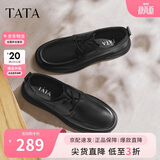 他她（TATA）新款商务休闲皮鞋男士软底透气舒适VVK01DM5 黑色（系带款） 39