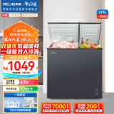 美菱（MeiLing）218升大容量家用商用冰柜 双箱双温冷柜 顶开门一级能效节能 冷藏冷冻卧式冰箱BCD-218DTCX