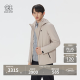 KOLON SPORT/可隆软壳三合一夹克 男子防泼水防风户外冲锋衣2级 LHJK5WNT13-GR 米灰色 【羽绒内胆】 XL 180/100A