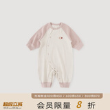 巴厘小猪（BALIPIG）宝宝衣服秋冬新生儿德绒保暖哈衣男女宝秋装婴儿秋季连体衣春秋款 藕粉 73cm