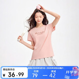 361°t恤衫女夏季新款潮流休闲宽松运动正肩上衣服短袖女装662629106-5