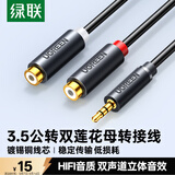 绿联 3.5mm公转2RCA母音频线 3.5转双莲花2RCA红白一分二连接延长线 手机电脑接音响箱功放转接线10547