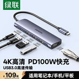 绿联Type-C拓展坞转HDMI扩展坞适用雷电4/5苹果电脑转换器C口转接头Macbook air/neo华为多接口扩展器