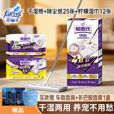 花仙子（Farcent） 静电除尘纸平板拖一次性擦地湿巾拖把免洗懒人拖吸头发套装 平板拖+除尘纸+湿拖巾
