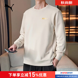 彪马（PUMA）男装 夏季新款运动透气上衣跑步长袖打底休闲宽松套头衫圆领卫衣 雪白色/毛圈内里/春秋款 S 170/92A 推荐体重100-120斤
