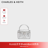 CHARLES&KEITH菱格链条手提斜挎小方包盒子包包女包生日礼物送女友CK2-80782534 CK2-80782534-ASilver银色 小包