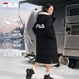FILA斐乐蓬蓬羽绒服丨过膝长款羽绒26冬新款女连帽防污保暖外套