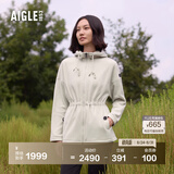 AIGLE艾高全拉链抓绒衣POLARTEC户外保暖锁温连帽女 暗貂杏色 BE653 建议拍小 40 (170/92A)