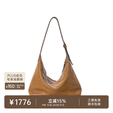 裘真（qiuzhen）【明星推荐】 经典hobo包植鞣牛皮腋下通勤休闲饺子女包 大象灰-大号 小包/大包